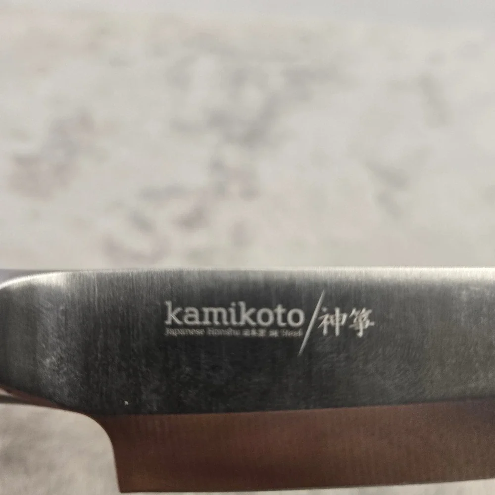 Kamikoto Japanese Honshu Steak Knife Single 5 Inch Blade Black Handle